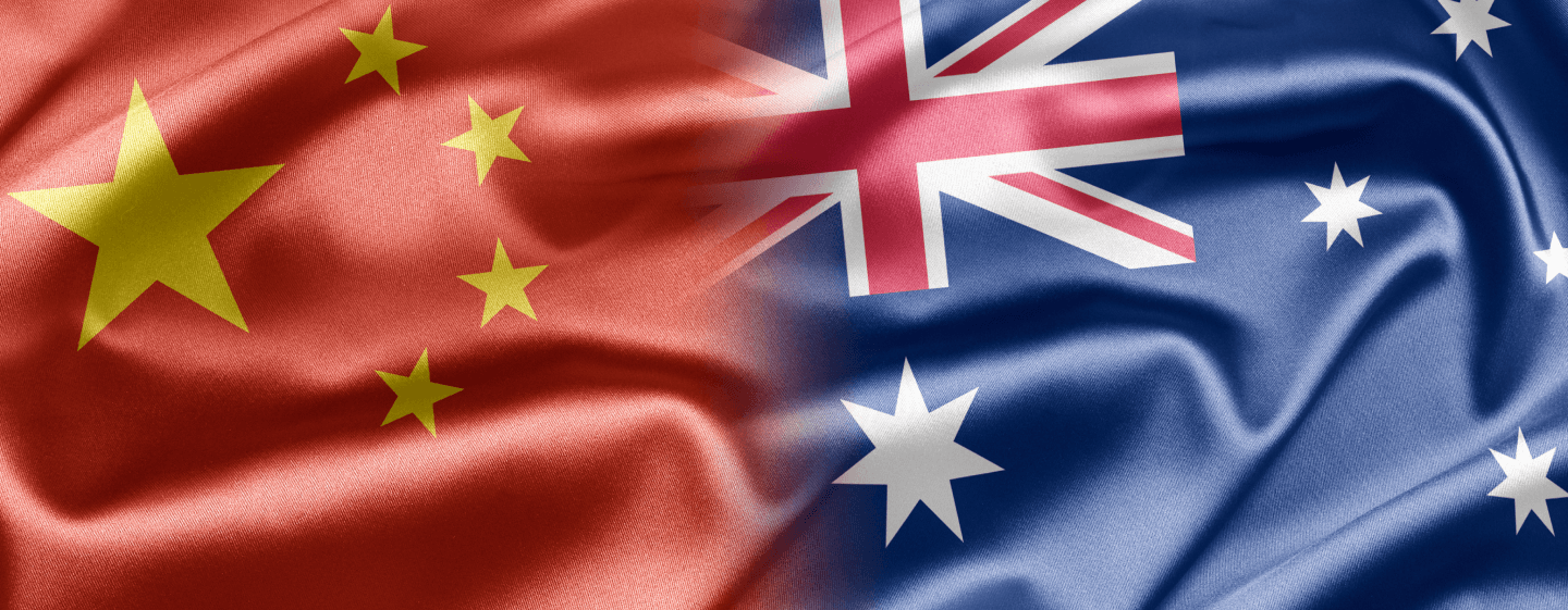 中国和澳大利亚国旗